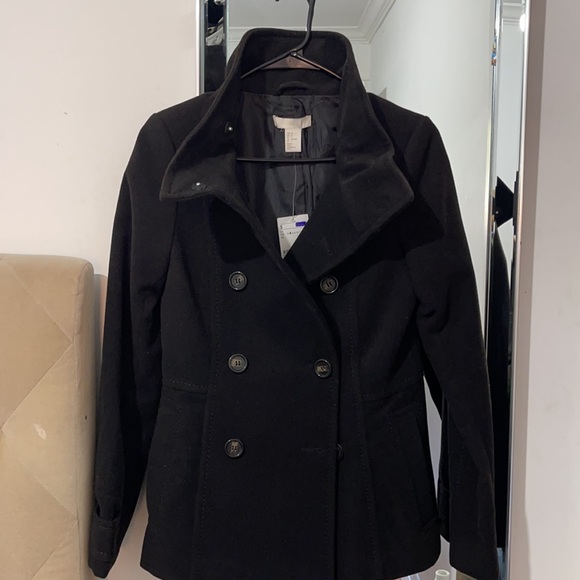 H&M black peacoat - Picture 4 of 5